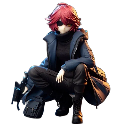jacket, mask, staff, concept art transparent PNG cut-out