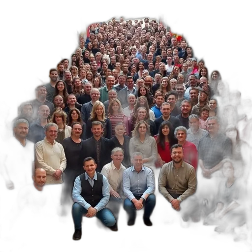 staff, face, large, group transparent PNG cut-out
