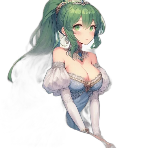 dress, staff, weapon, flower transparent PNG cut-out