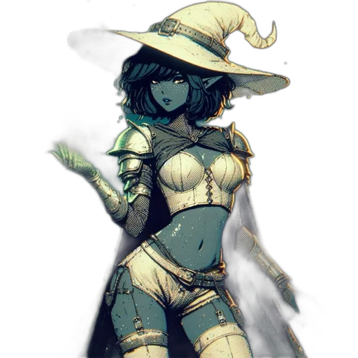 staff, hat, mask, dress transparent PNG cut-out