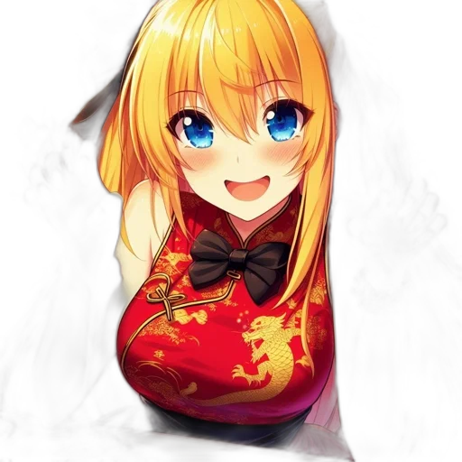 dragon, dress, face, staff transparent PNG cut-out
