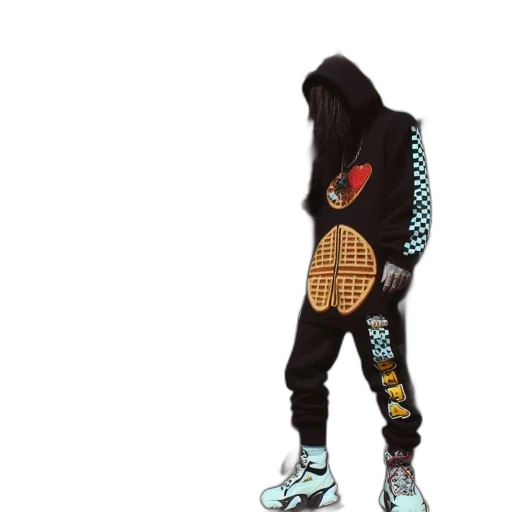jacket, shoes, hair, 3d render transparent PNG cut-out
