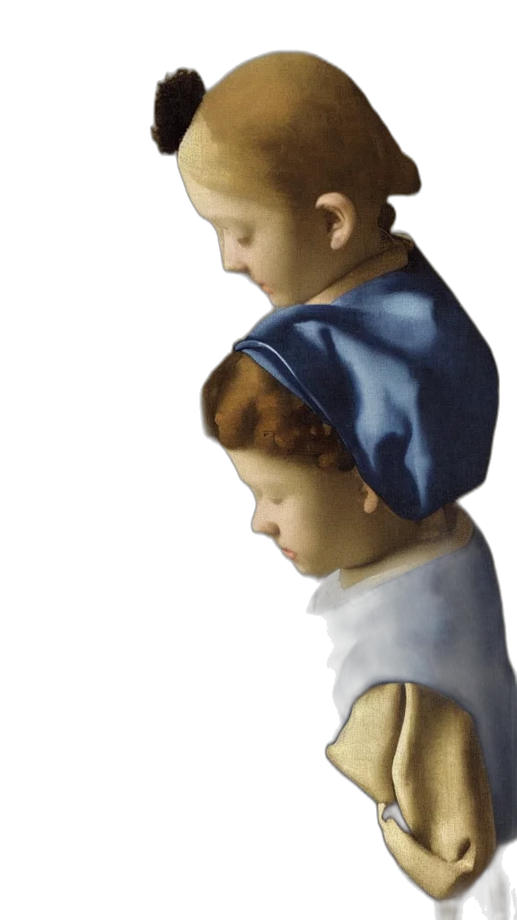 face, hat, oil painting, photorealistic transparent PNG cut-out