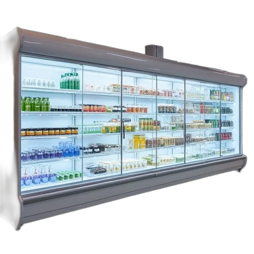 large, supermarket, refrigerator, freezer transparent PNG cut-out