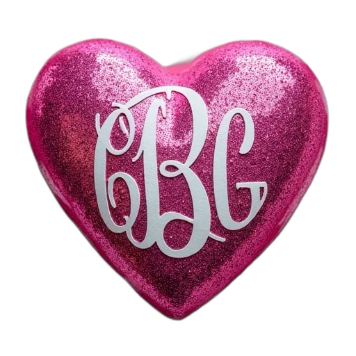 jewelry, monogrammed, pink, glitter transparent PNG cut-out