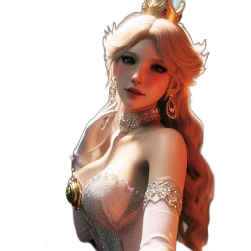 crown, dress, jewelry, fantasy art transparent PNG cut-out