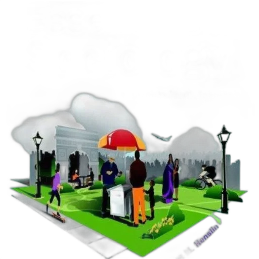 umbrella, staff, 3d render, concept art transparent PNG cut-out