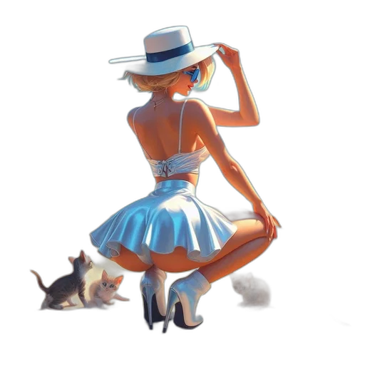 dress, hat, staff, concept art transparent PNG cut-out