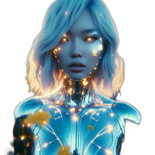 robot, jewelry, face, dress transparent PNG cut-out