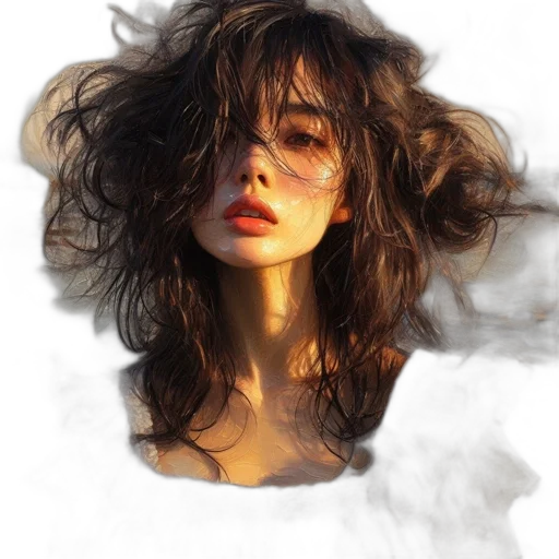 face, hair, mask, dress transparent PNG cut-out