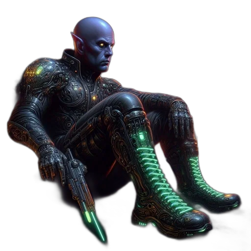 creature, robot, staff, shoes transparent PNG cut-out