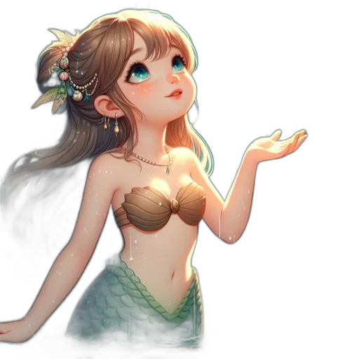 dress, creature, staff, fantasy art transparent PNG cut-out
