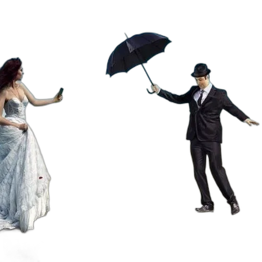 umbrella, dress, concept art, photorealistic transparent PNG cut-out