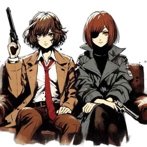 jacket, weapon, concept art, comic book art transparent PNG cut-out