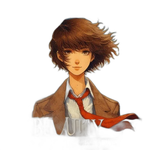 jacket, hair, face, staff transparent PNG cut-out