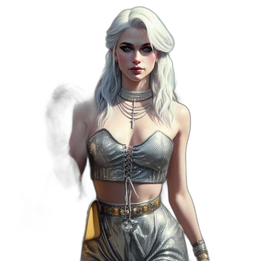 dress, jewelry, staff, dragon transparent PNG cut-out