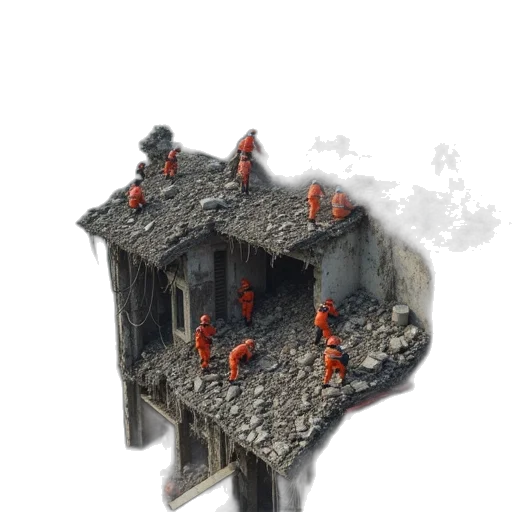 building, staff, crown, robot transparent PNG cut-out