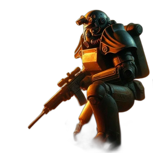 robot, weapon, staff, jacket transparent PNG cut-out