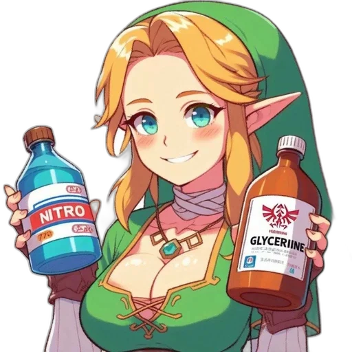 bottle, dress, dragon, pixel art transparent PNG cut-out