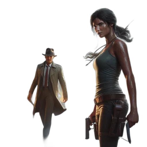 concept art, comic book art, fantasy art, cyberpunk transparent PNG cut-out