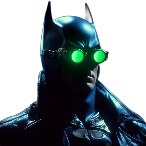 mask, staff, comic book art, cyberpunk transparent PNG cut-out