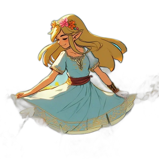 dress, staff, crown, concept art transparent PNG cut-out