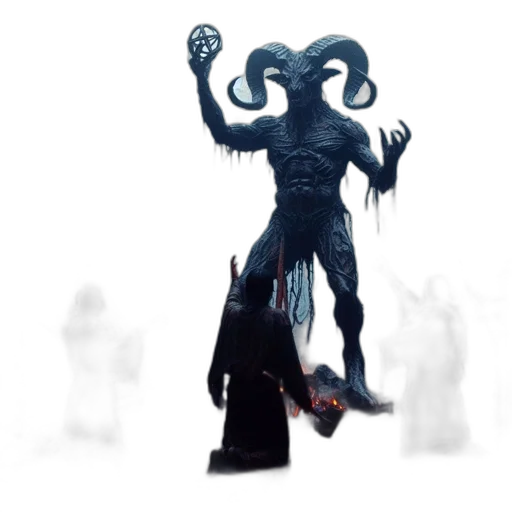 creature, staff, concept art, 3d render transparent PNG cut-out