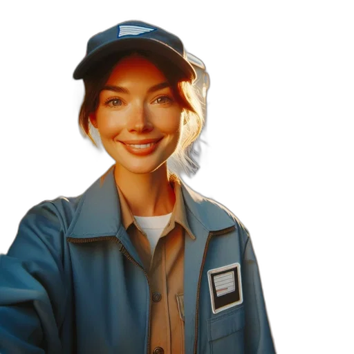 staff, jacket, robot, face transparent PNG cut-out