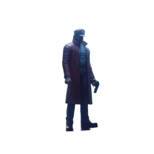 jacket, weapon, robot, staff transparent PNG cut-out