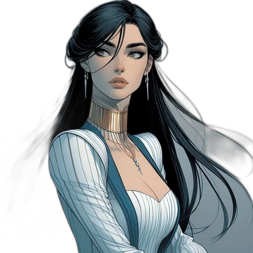 dress, jewelry, comic book art, concept art transparent PNG cut-out