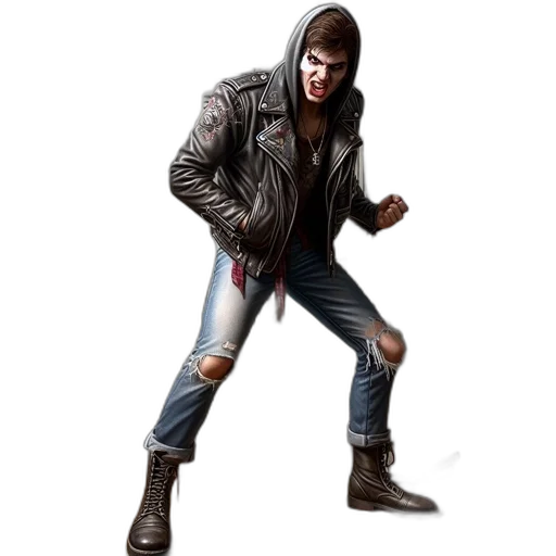 jacket, weapon, concept art, comic book art transparent PNG cut-out