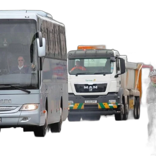 bus, truck, share, road transparent PNG cut-out