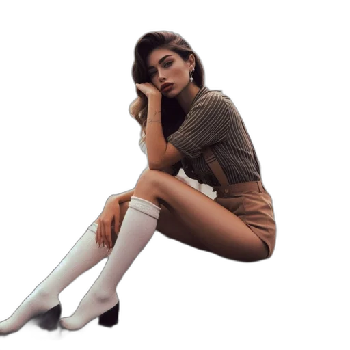 dress, shoes, staff, photorealistic transparent PNG cut-out