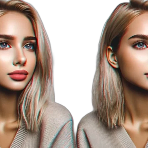 face, hair, photorealistic, 3d render transparent PNG cut-out