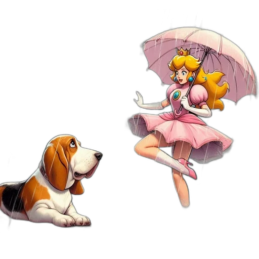 umbrella, concept art, pixel art, watercolor transparent PNG cut-out