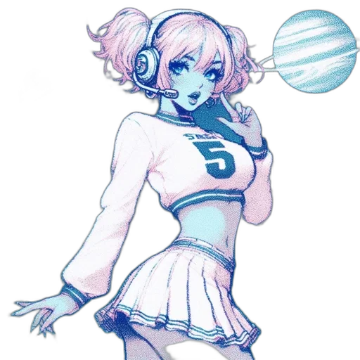 staff, robot, dress, vaporwave transparent PNG cut-out