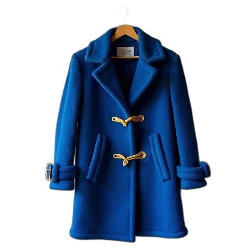 jacket, blue, toggle, coat transparent PNG cut-out