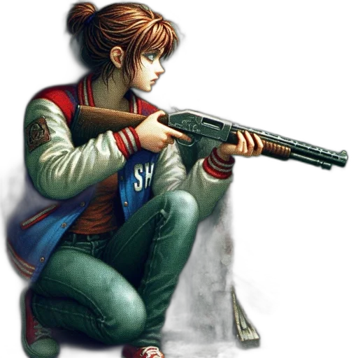 weapon, jacket, staff, concept art transparent PNG cut-out