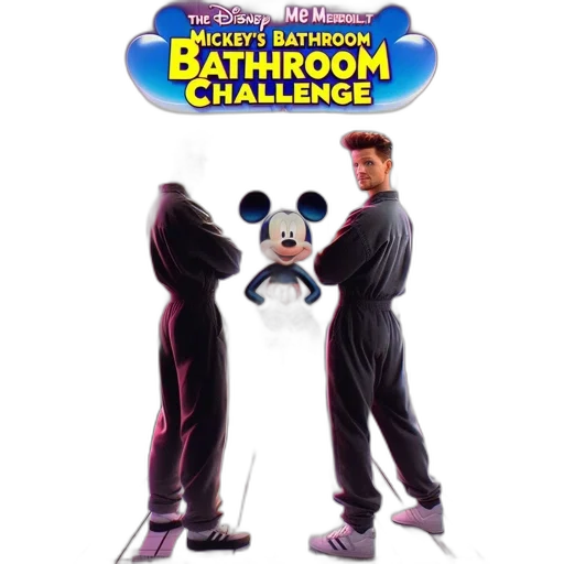 poster, mickey, bathroom, challenge transparent PNG cut-out