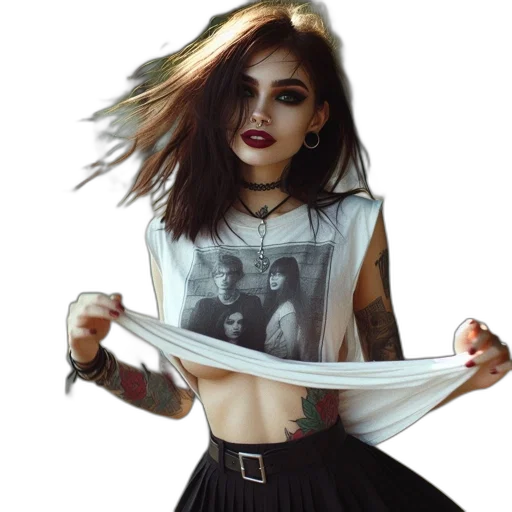 hair, dress, jacket, sword transparent PNG cut-out