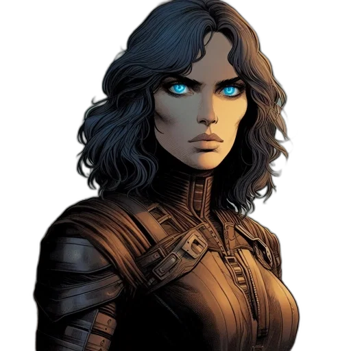 face, comic book art, concept art, fantasy art transparent PNG cut-out
