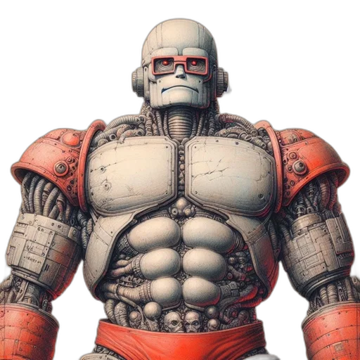robot, comic book art, concept art, 3d render transparent PNG cut-out