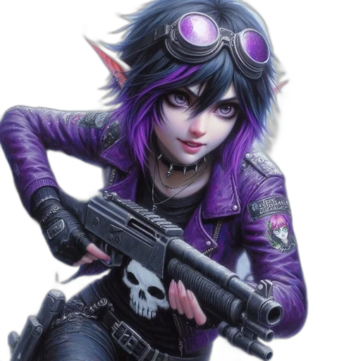 weapon, jacket, concept art, cyberpunk transparent PNG cut-out