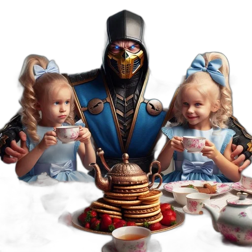 food, concept art, 3d render, scorpion-costumed transparent PNG cut-out