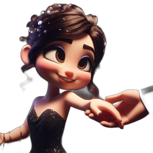 dress, jewelry, 3d render, cartoon transparent PNG cut-out