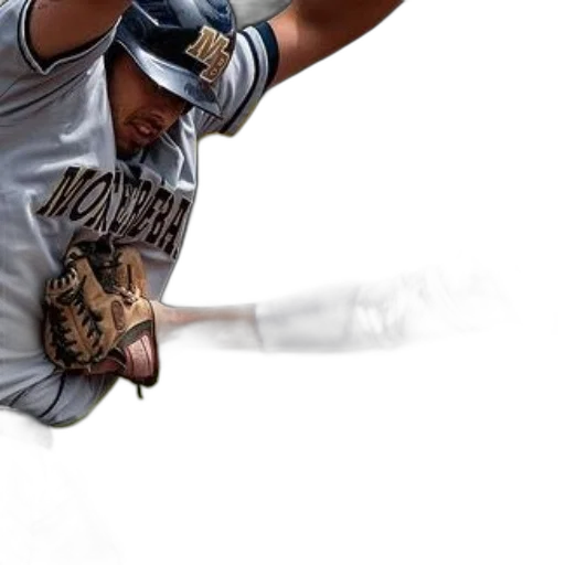 photorealistic, baseball, player, gray transparent PNG cut-out