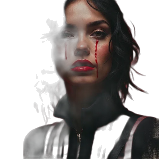 face, jacket, photorealistic, comic book art transparent PNG cut-out