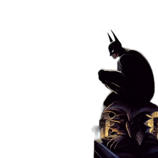 comic book art, concept art, batman, stands transparent PNG cut-out