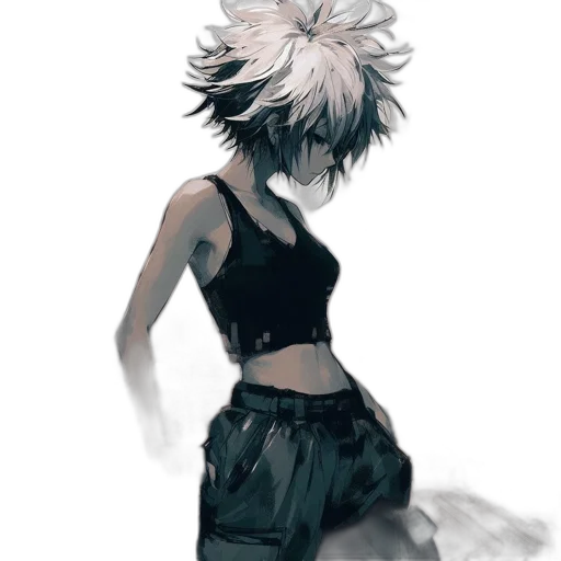dress, mask, jacket, hair transparent PNG cut-out