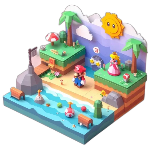 crown, pixel art, concept art, 3d render transparent PNG cut-out